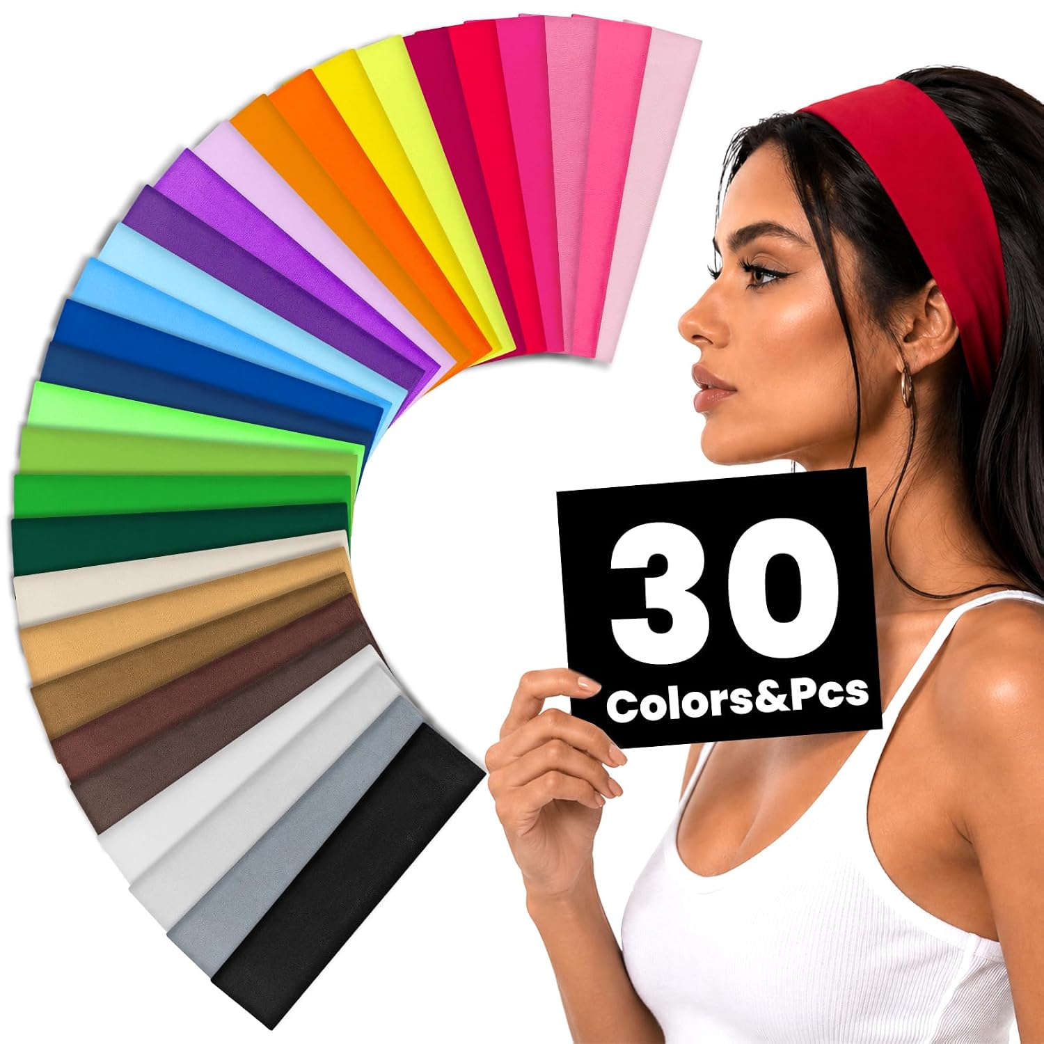 Stretch Strap Yoga - 30 STKS Effen Kleur Hoofdbanden voor