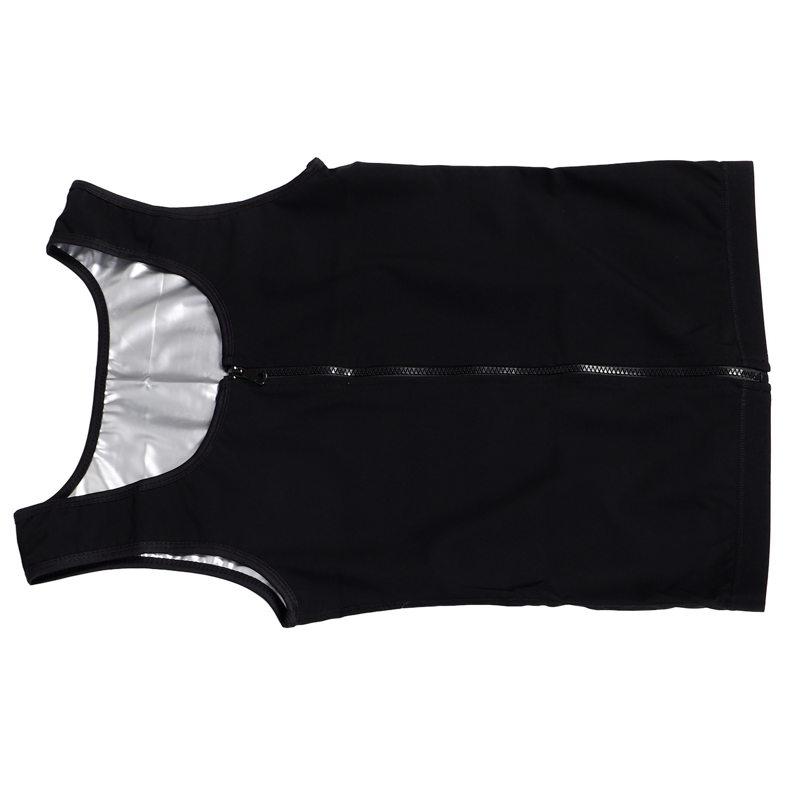 Yoga Fitness Body - Herensweatvest met rits, afslankende tailletrainer, compressie-saunavest