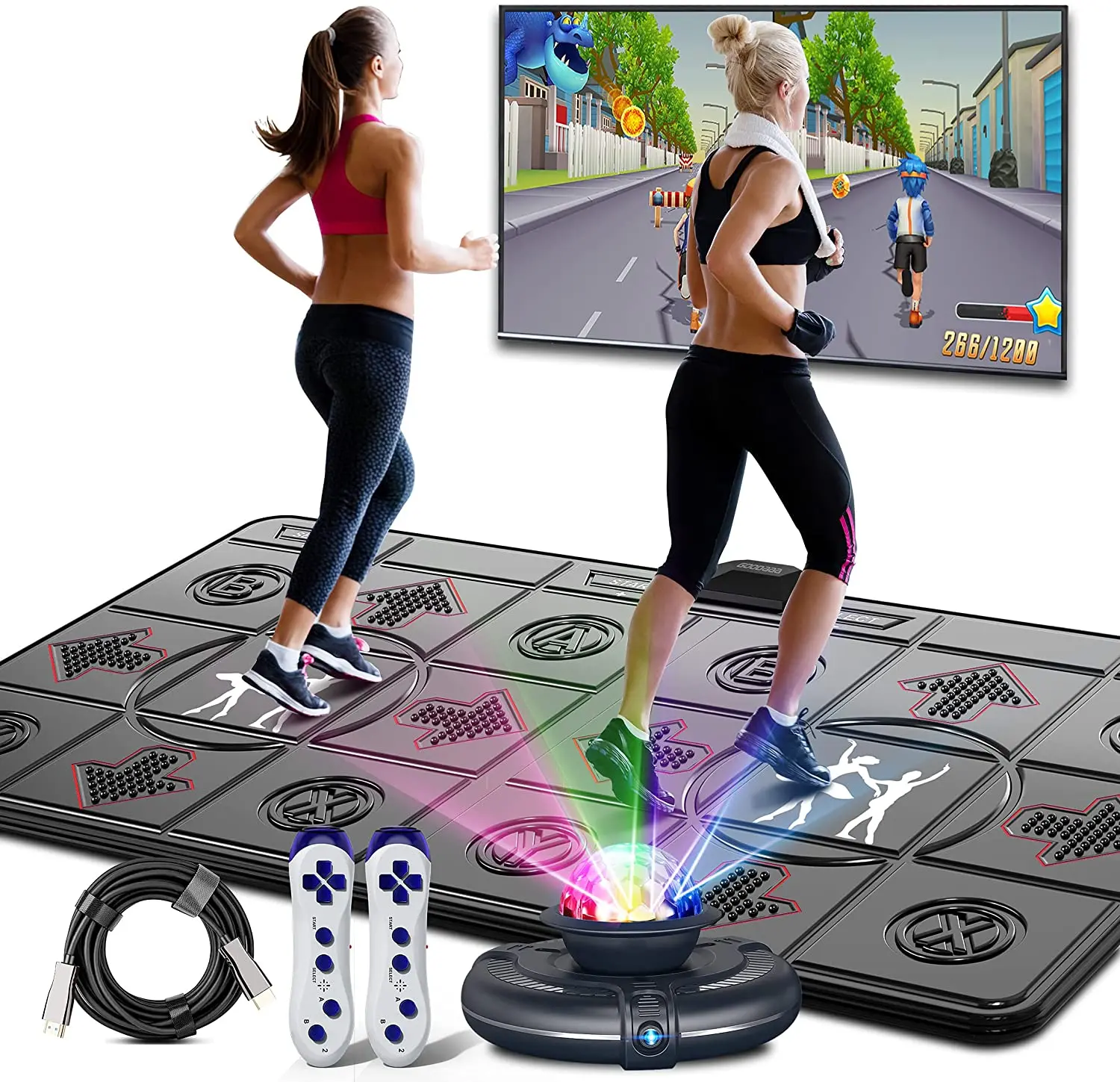 Yoga Fitness Tva - Draadloze dubbele dansmat voor tv-pc, somatosensorische