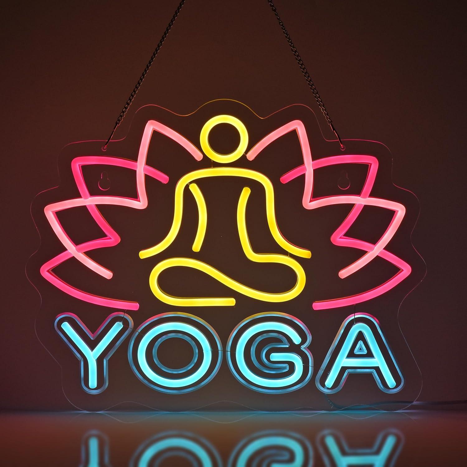 Yoga Fitness Rooms - Yoga Neonbord Neonlichten Hangende Wanddecoratie voor