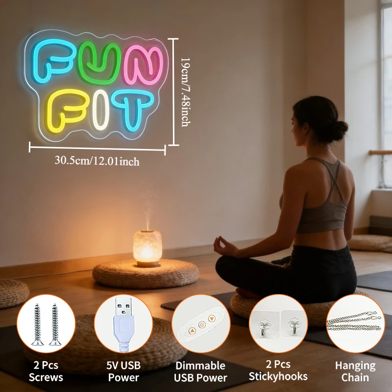 Leuke Neon LED-bord met cartoo - Yoga Fitness Rooms recensie en prijs