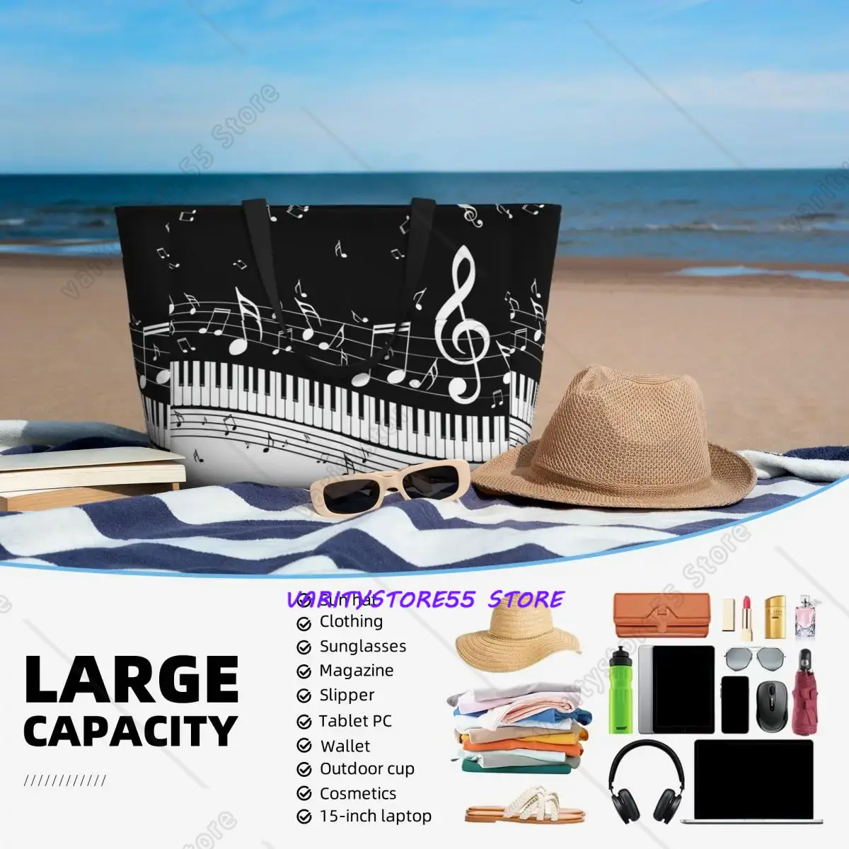 Abstracte pianotoetsen met muz - Yoga Fitness Music recensie en prijs