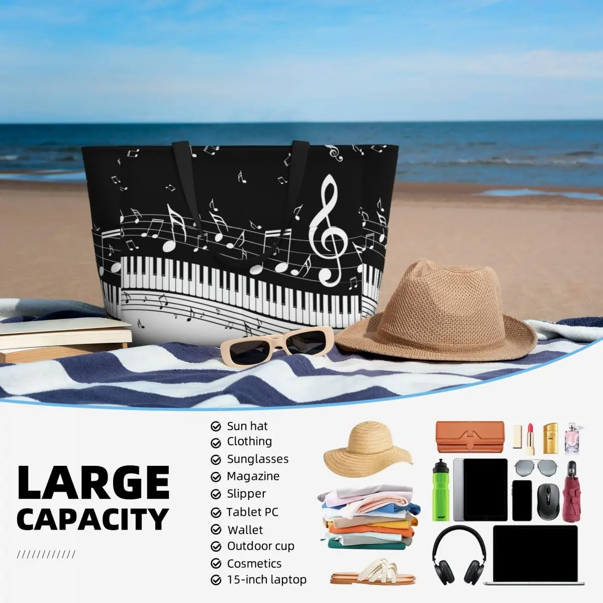 Abstracte pianotoetsen met muz - Yoga Fitness Music recensie en prijs