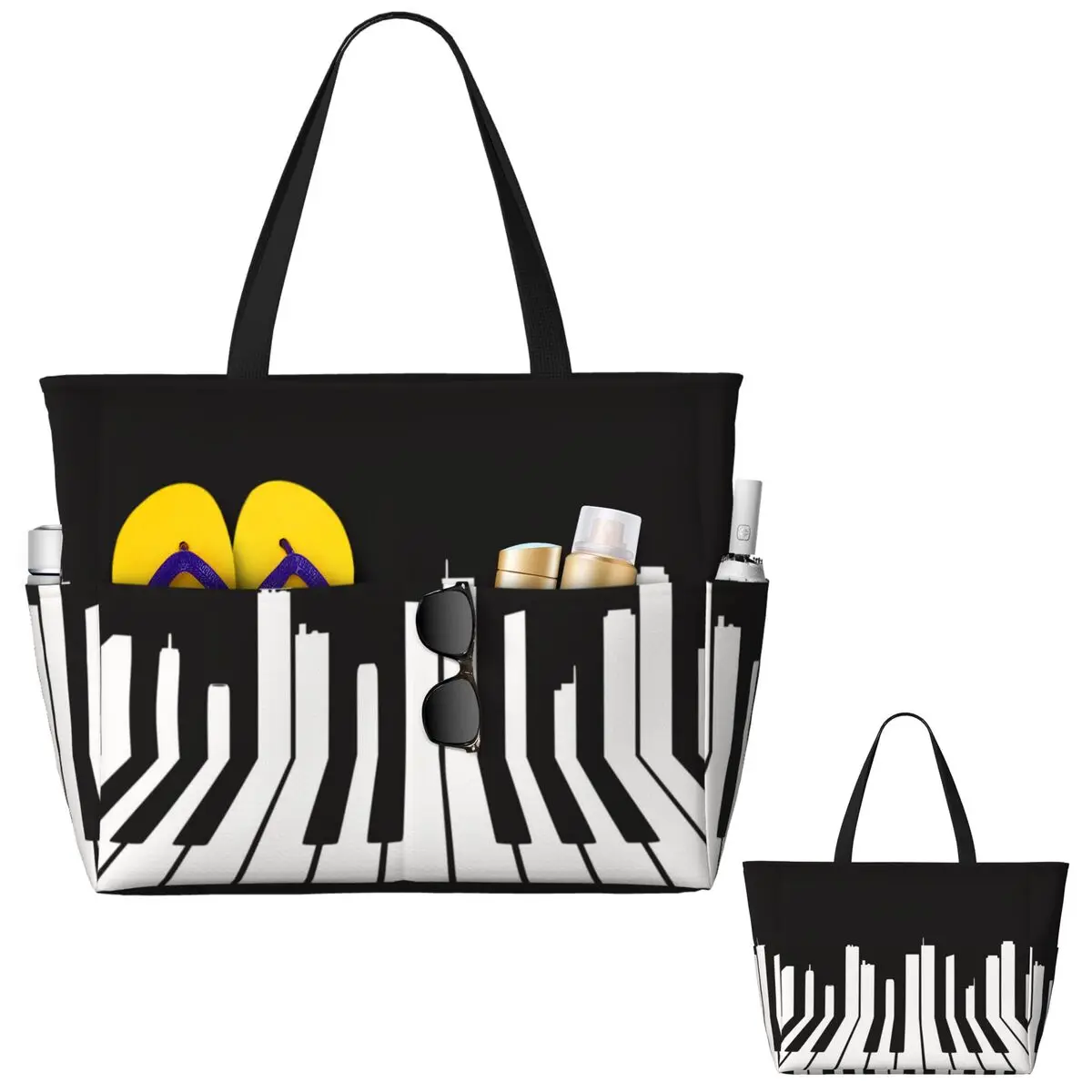 Piano City Music Beach Tote Ba - Yoga Fitness Music recensie en prijs